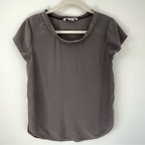 Boden Toupee Gray 100% Silk Blouse Top Sz 4 *F25